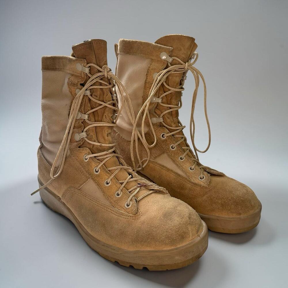 Belleville 790V Gore-Tex Vibram Military Combat Boots Mens 9R USA Khaki Suede